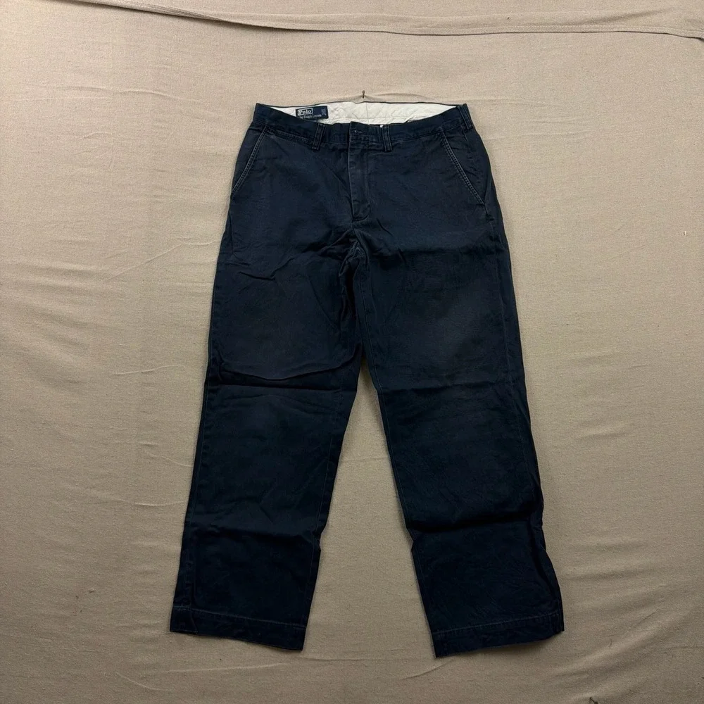 Polo‎ Ralph Lauren Preston Pant Mens 32x26 Navy Blue Cotton Chino Straight Leg